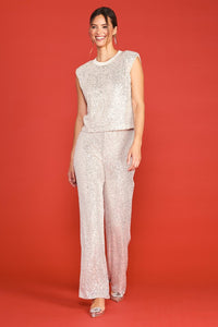 BLUSA CHAMPAGNE DE LENTEJUELA