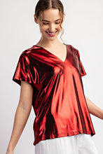 Cargar imagen en el visor de la galería, BLUSA ROJA METALICA
