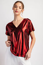 Cargar imagen en el visor de la galería, BLUSA ROJA METALICA

