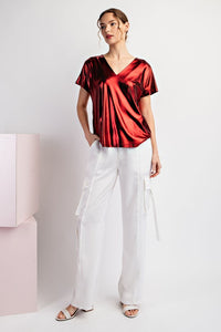 BLUSA ROJA METALICA
