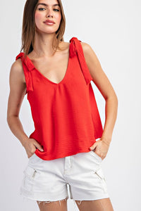 BLUSA ROJA CON LAZO