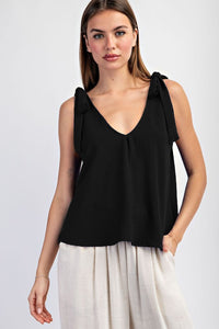 BLUSA NEGRA CON LAZO
