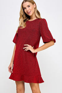 VESTIDO ROJO CON BRILLO