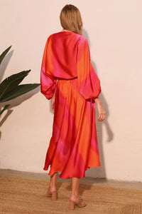 SET TOP Y FALDA ROSADO CON NARANJA