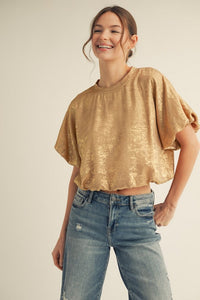 BLUSA TAUPE METALICA