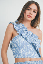 Cargar imagen en el visor de la galería, TOP CELESTE CON BLANCO
