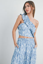 Cargar imagen en el visor de la galería, TOP CELESTE CON BLANCO
