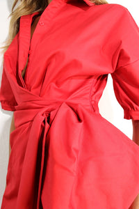 VESTIDO ROJO CON LAZO