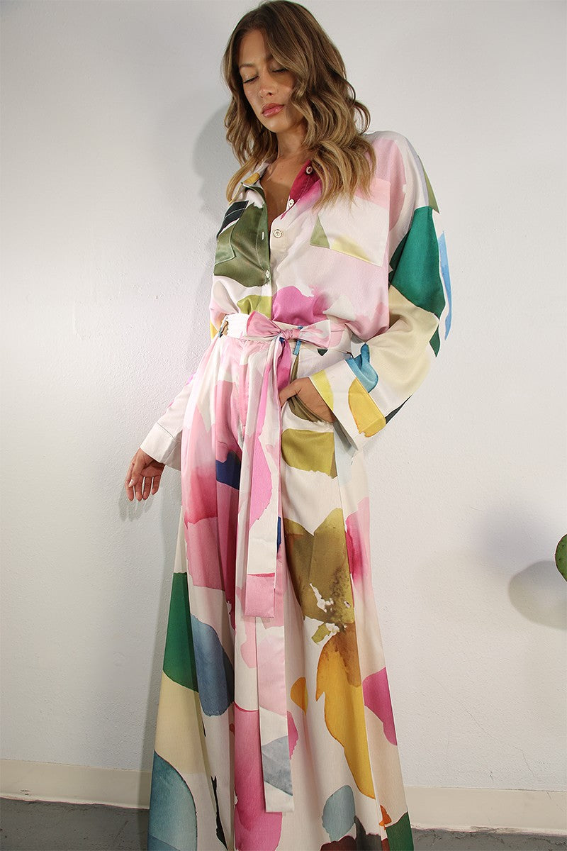 SET MULTICOLOR CAMISA Y PANTALON