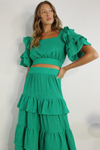 Cargar imagen en el visor de la galería, SET VERDE TOP Y FALDA
