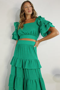 SET VERDE TOP Y FALDA