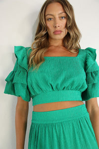 SET VERDE TOP Y FALDA