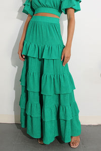 SET VERDE TOP Y FALDA