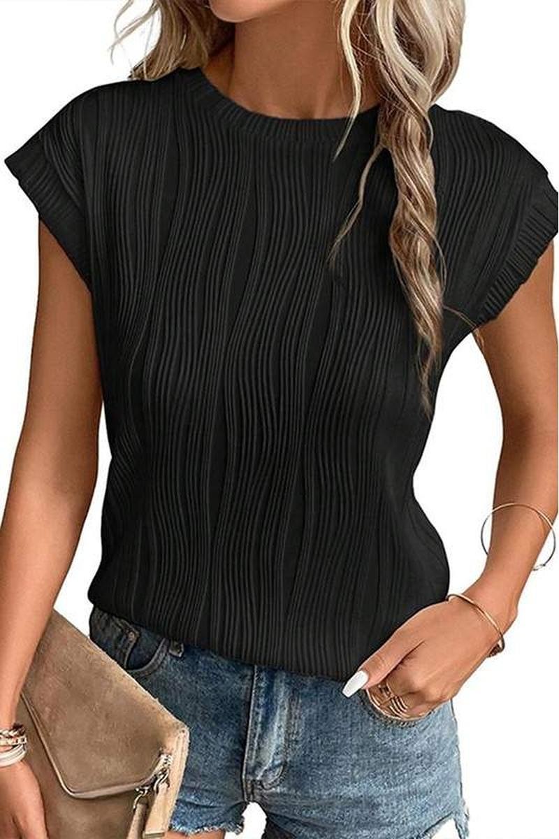 BLUSA NEGRA CON RAYAS