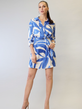 Cargar imagen en el visor de la galería, VESTIDO AZUL CON BLANCO
