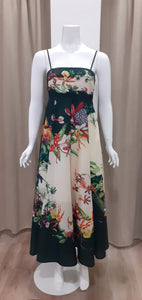 VESTIDO RITA VERDE CON CREMA