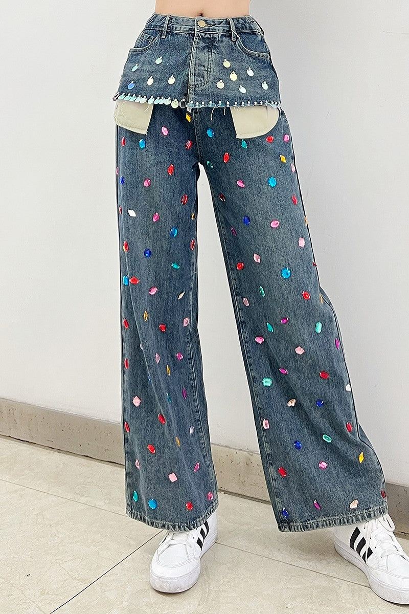 JEANS CON GEMAS