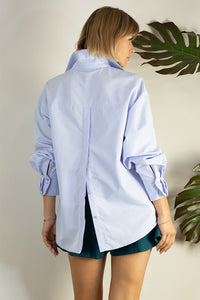 CAMISA CELESTE ESPALDA ABIERTA