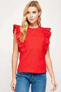 BLUSA ROJA POPLIN