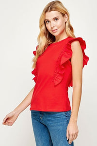 BLUSA ROJA POPLIN