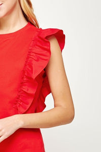 BLUSA ROJA POPLIN