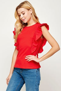 BLUSA ROJA POPLIN