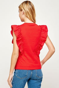 BLUSA ROJA POPLIN